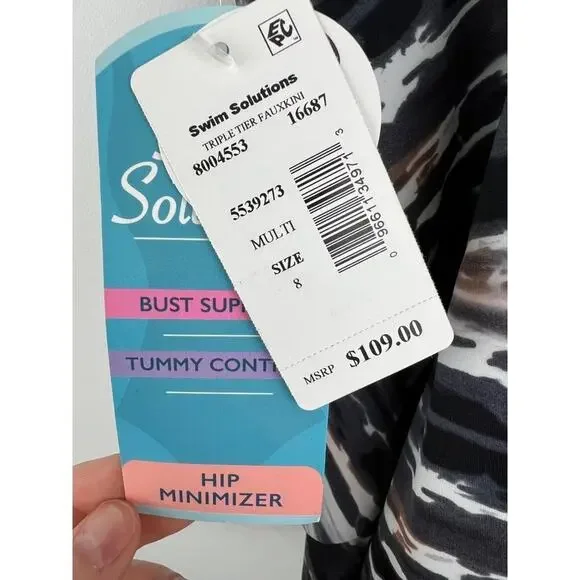 Women’s Swim Solutions Tummy Control One Piece Swimsuit 8 - Picture 7 of 8